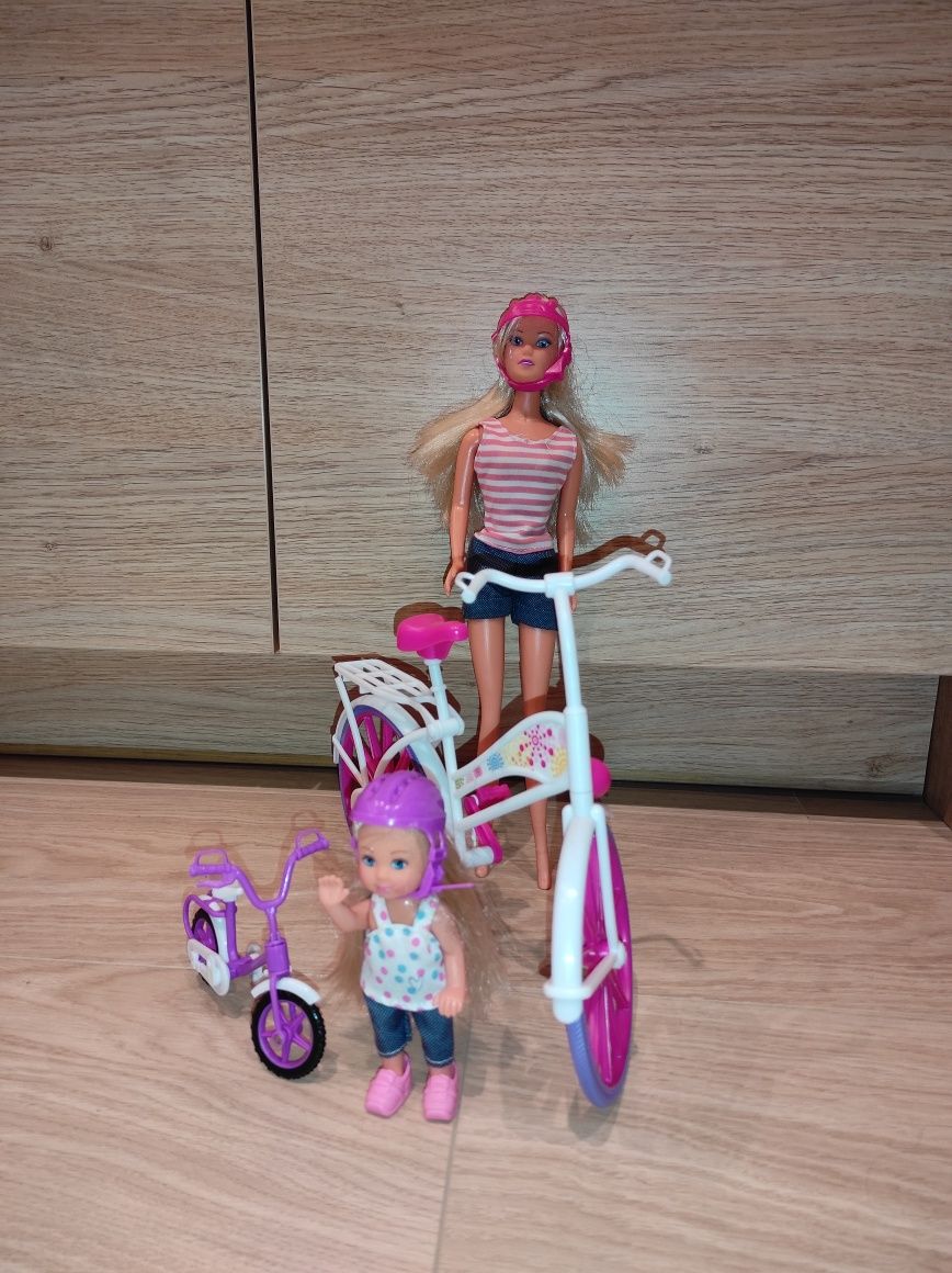 Barbie na rowerze z córką, Stefii