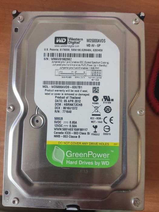 Western digital hdd 500 gb