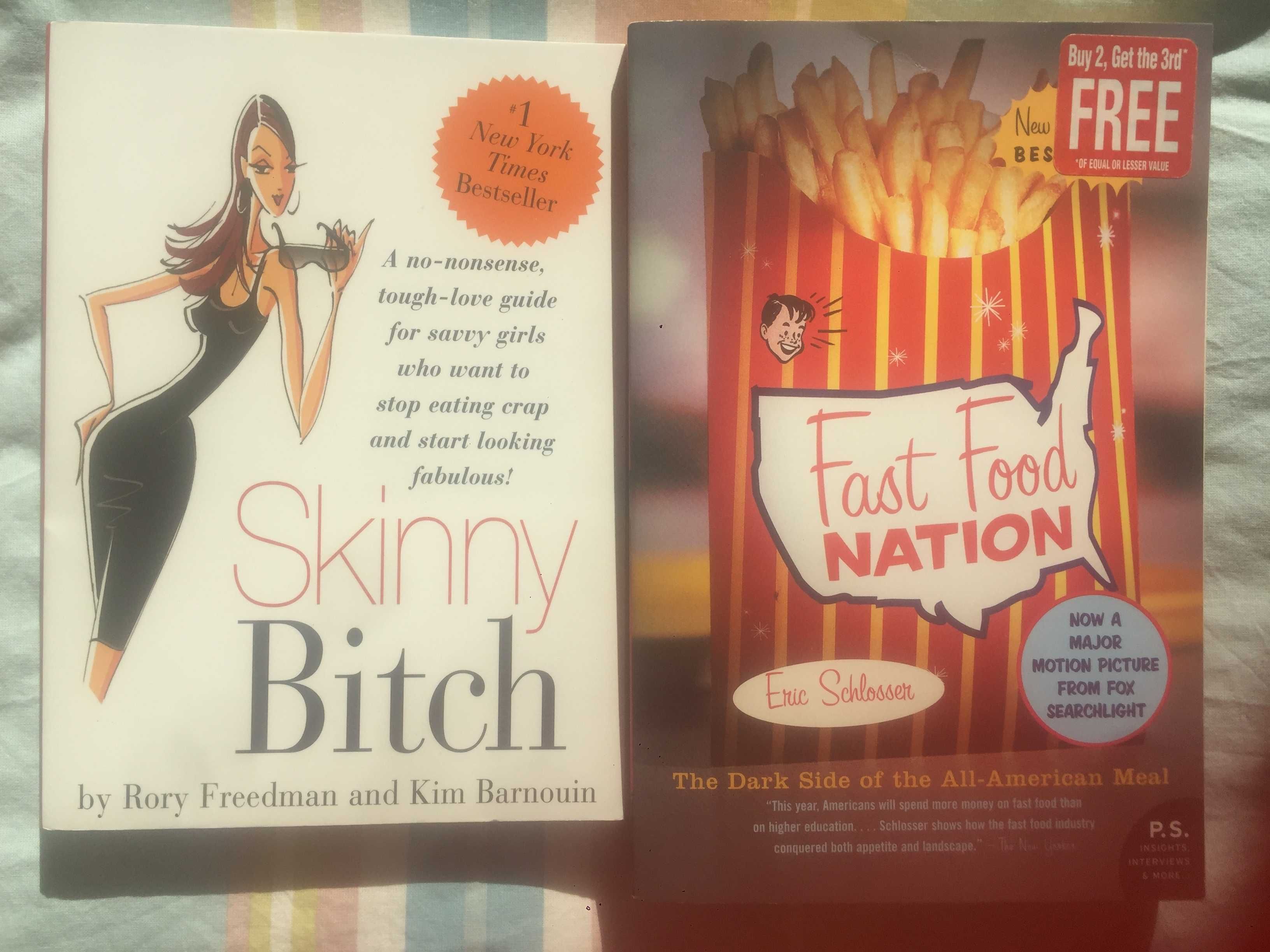 Livros "Fast Food Nation" + "Skinny Bitch" (inglês)