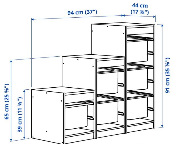 TROFAST regał 94x44x91 cm
