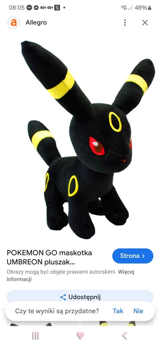 Sprzedam maskotkę pokemon Umbreon