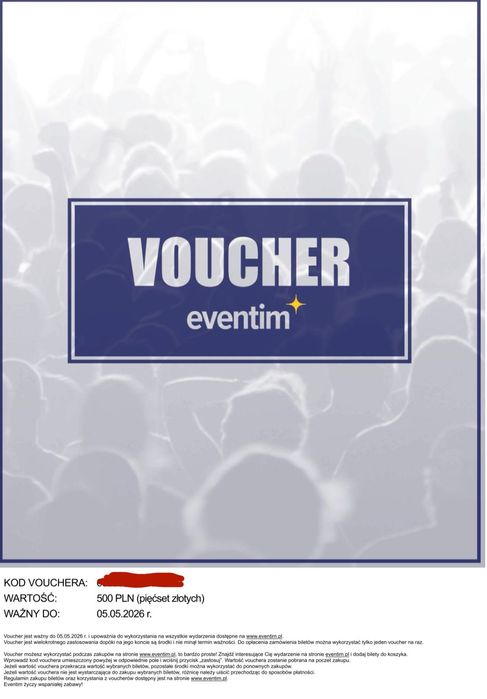 Voucher prezentowy Eventim