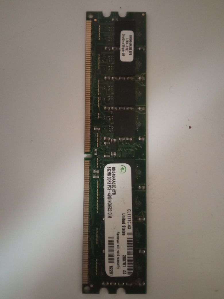 Оперативная память 512MB DDR2 PC2-4200 NONECC DIM