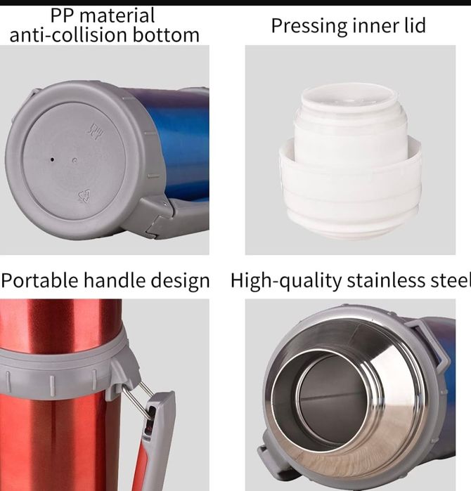 Izolowana butelka na wodę, podróżny kubek że stali nierdzewnej  1000ml