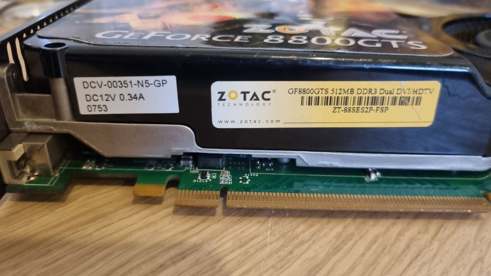 Retro karta GeForce 8800GTS 512MB DDR3 256-bit