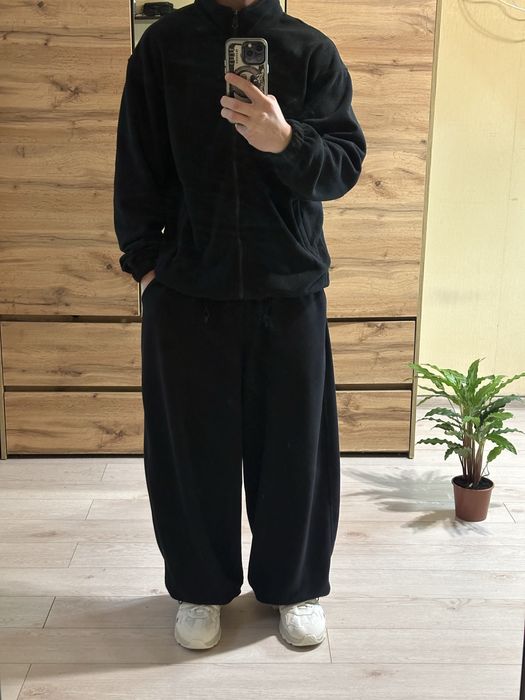 Базова чорна фліска чоловіча флісова кофта оверсайз oversize m l , м л