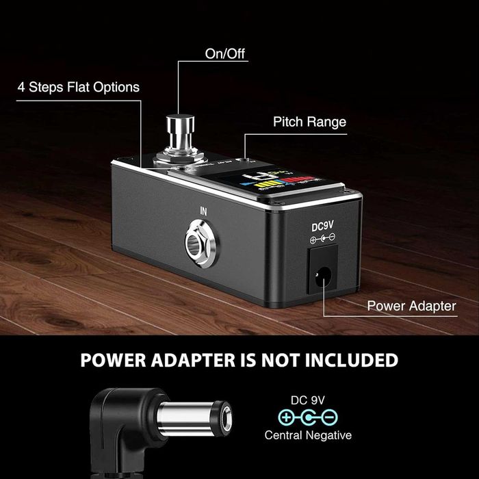 LEKATO Pedał tunera chromatycznego do gitary i basu, mini