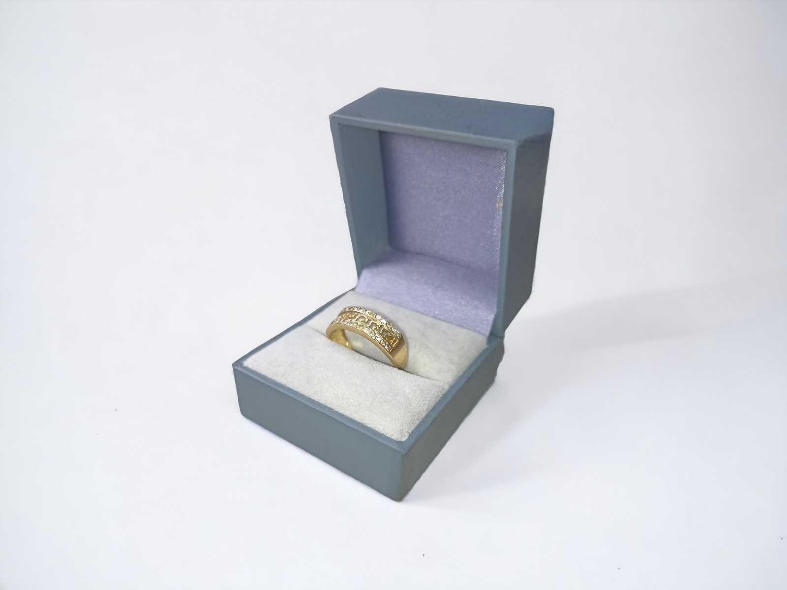 Złoty pierścionek z greckim wzorem pr. 585 2,75g. roz. 16