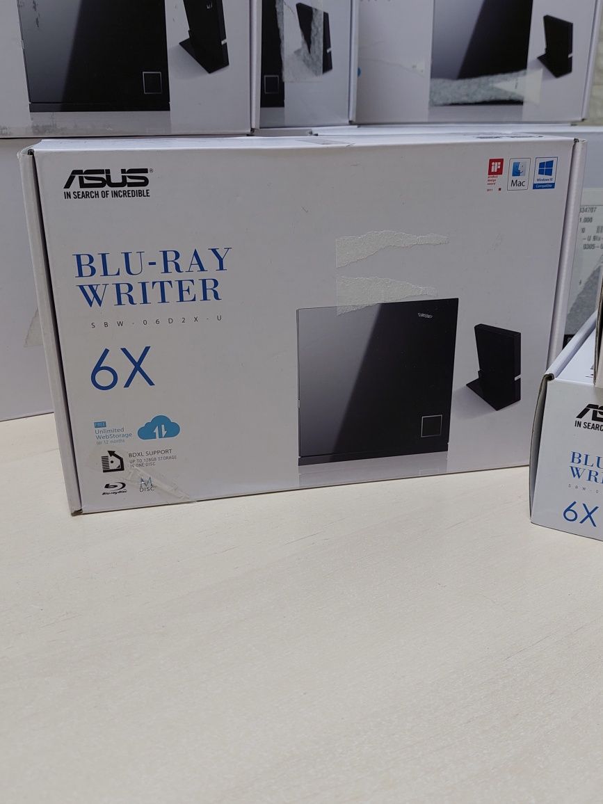 Оптичний привід ASUS Blu Ray SBW-06D2X-U запис до 128Гб