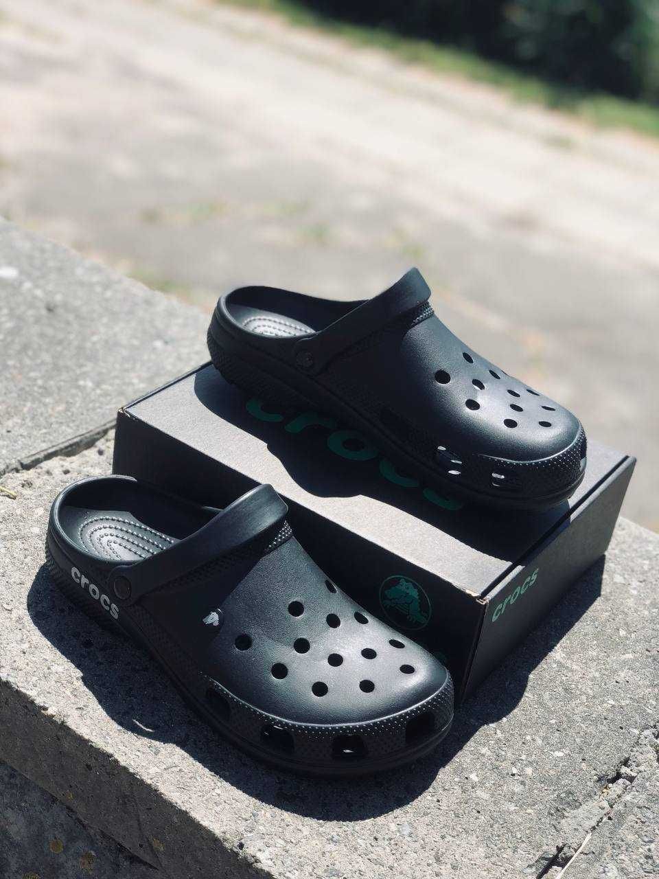 Стильные Crocs мужские Для отдыха на море! Dark Black легкі Крокси