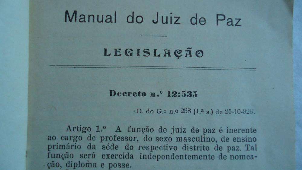 Manual do JUIZ DE PAZ 1ª edição 1930