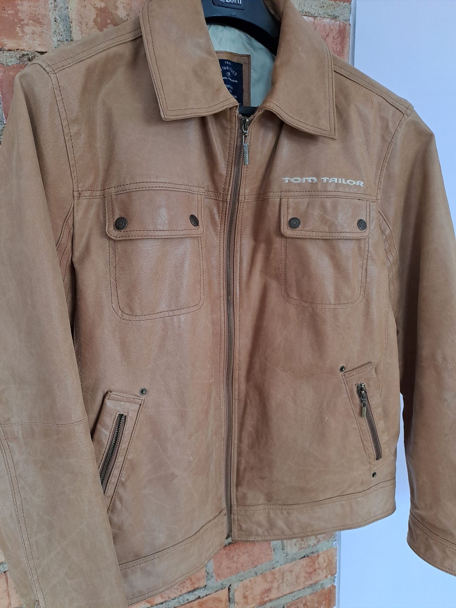 TOM TAILOR XL/XXL oryginalna skóra naturalna brąz camel jak nowa