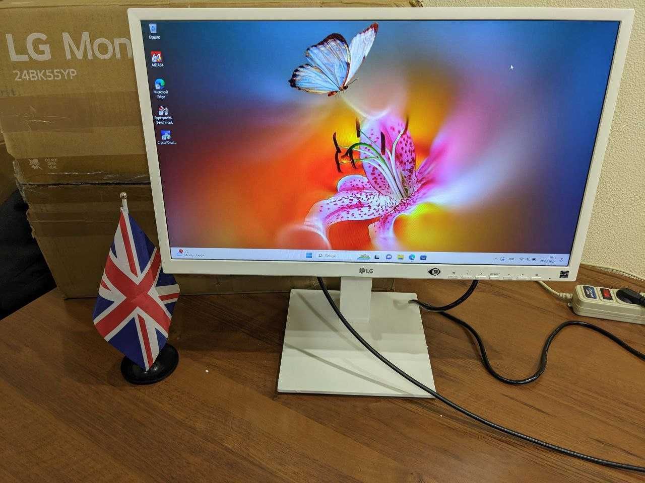 Монітор LG 24"IPS FHD HDMI+DP+VGA+DVI Колонки, Поворотний екран