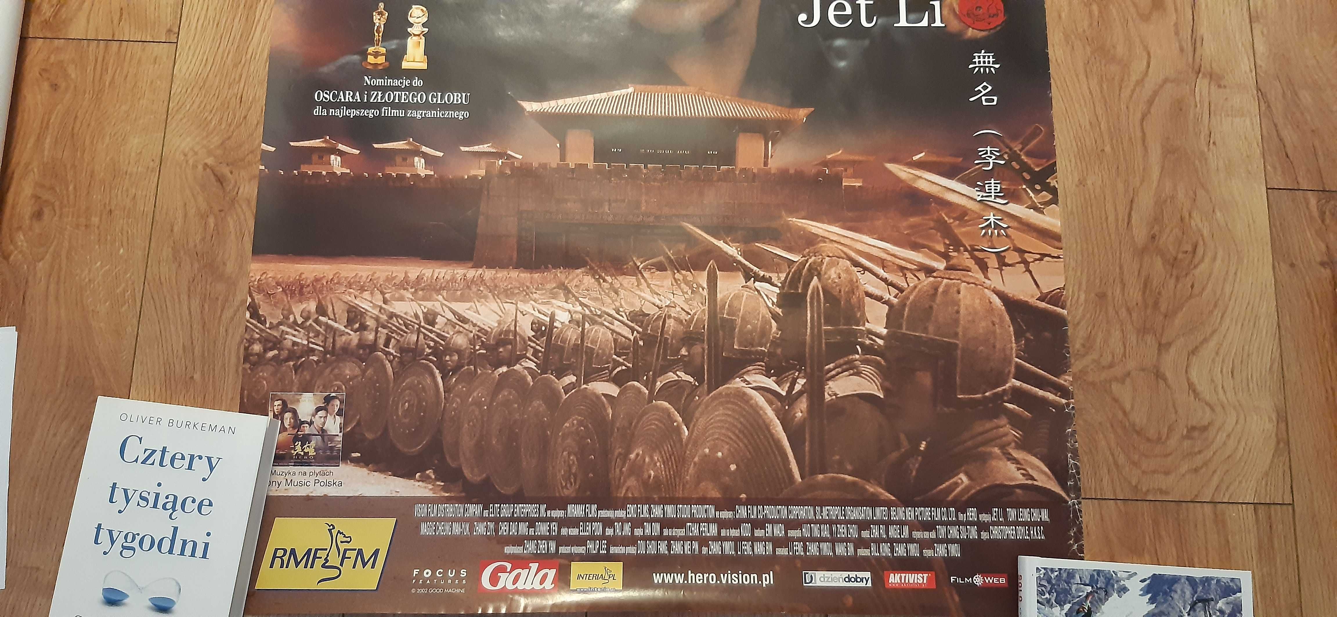 stary plakat filmowy Jet Li HERO dla kolekcjonerów