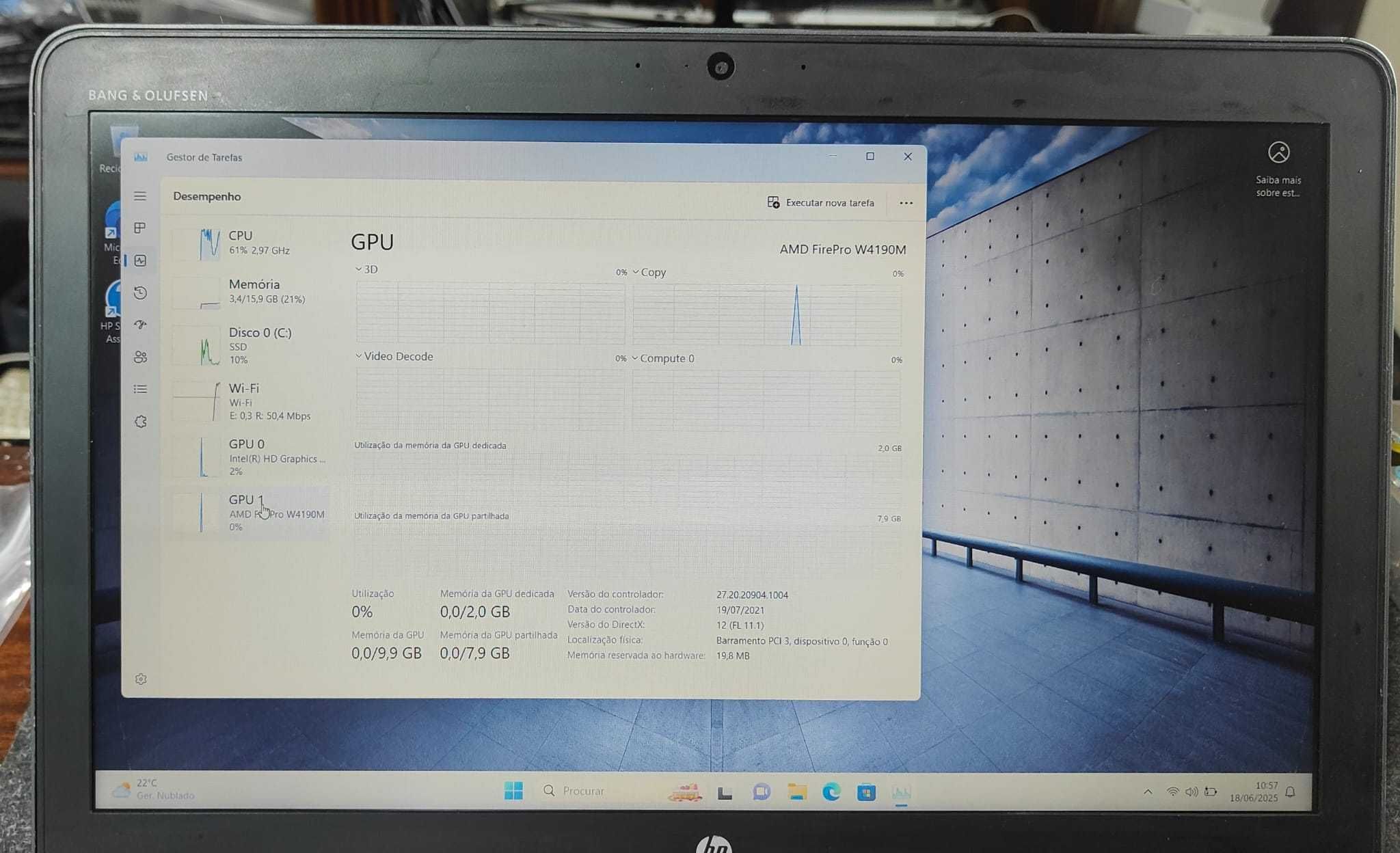 Portátil HP ZBook 15u G3 i7 6th 16GB RAM 256GB M2 GPU AMD FirePro 2GB