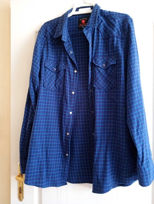 Męska , bawełniana koszula w kratkę - XL - bdb !!