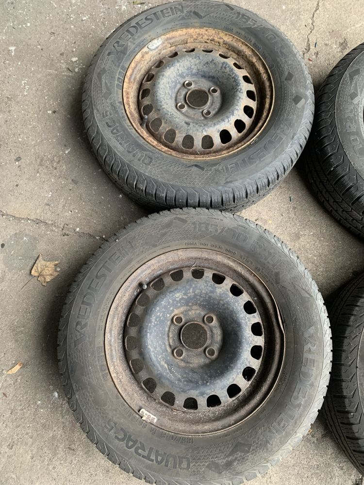 Felgi Stalowe z Oponami wielosezon 4x100 185/70/15 Et 39 Opel corsa