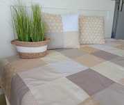 Wyprzedaż Narzuta Patchwork Kremowa Kapa 200x105cm