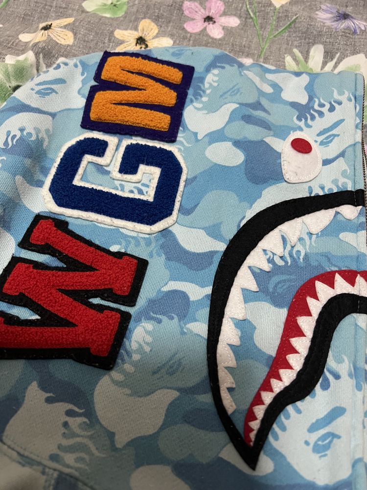 BAPE Fire Camo Shark Full Zip OG Hoodie rare CW FrankenApe