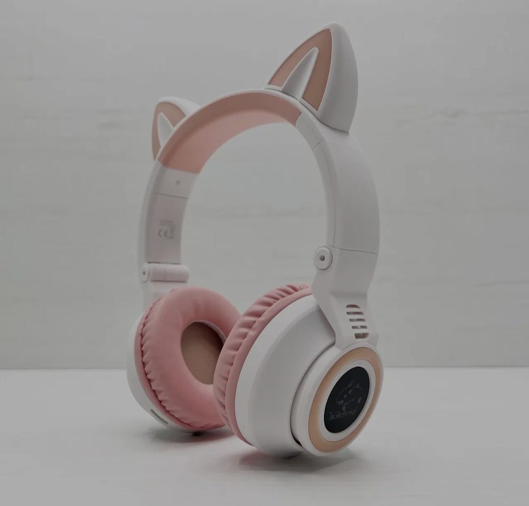 Навушники Bluetooth Borofone BO18 CAT Ear накладні white, зламані