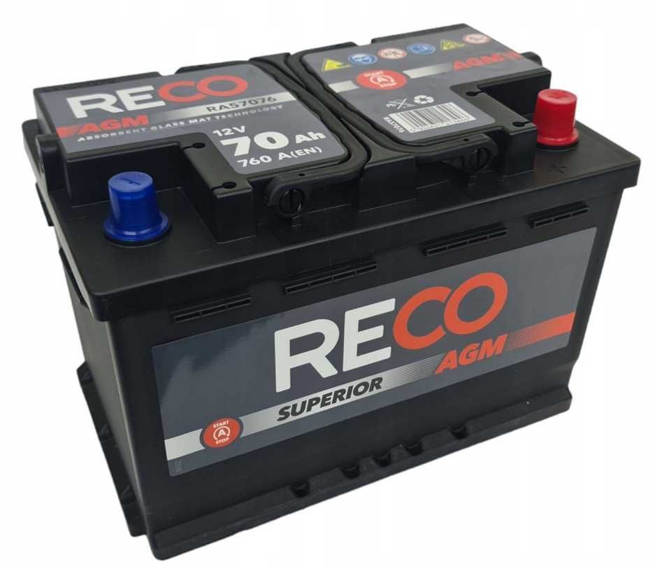 Akumulator RECO RA57076 AGM 12V 70Ah 760A Start&Stop