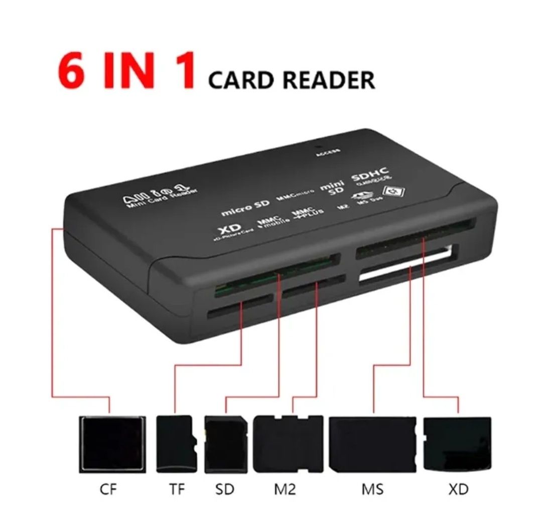 Кард-ридер USB 2,0 SD карты чтения адаптер Поддержка TF CF
