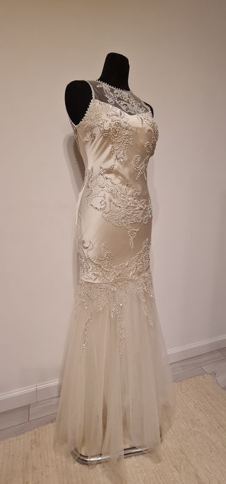 Sukienka ślubna, balowa r. S jedwab