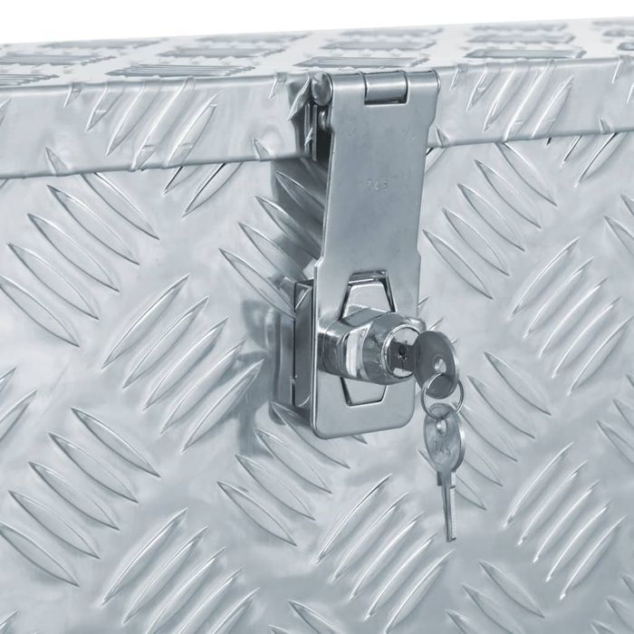 Vidaxl Aluminiowa Skrzynia, 80,5 X 22 X 22 Cm, Srebrna
