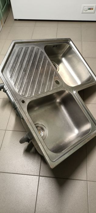 Zlewozmywak Franke rogowy nierdzewny dwukomorowy z ociekaczem