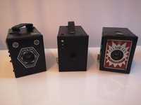 Cameras art deco Kodak Brownie N°2,Coronet Eclair Lux,Goldstein Goldy