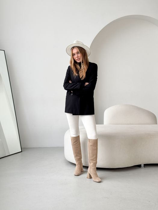 АКЦІЯ‼️Шкіряні чоботи на каблуку | Стильні ботинки демісезон Сапоги