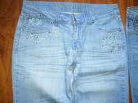 Spodnie damskie jeansowe cyrkonie rozm L 40