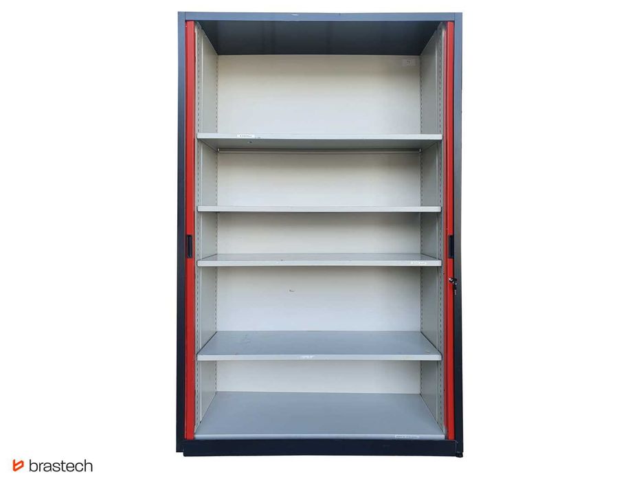 Używane szafy roletowe metalowe regały z półkami 195x120x47 cm