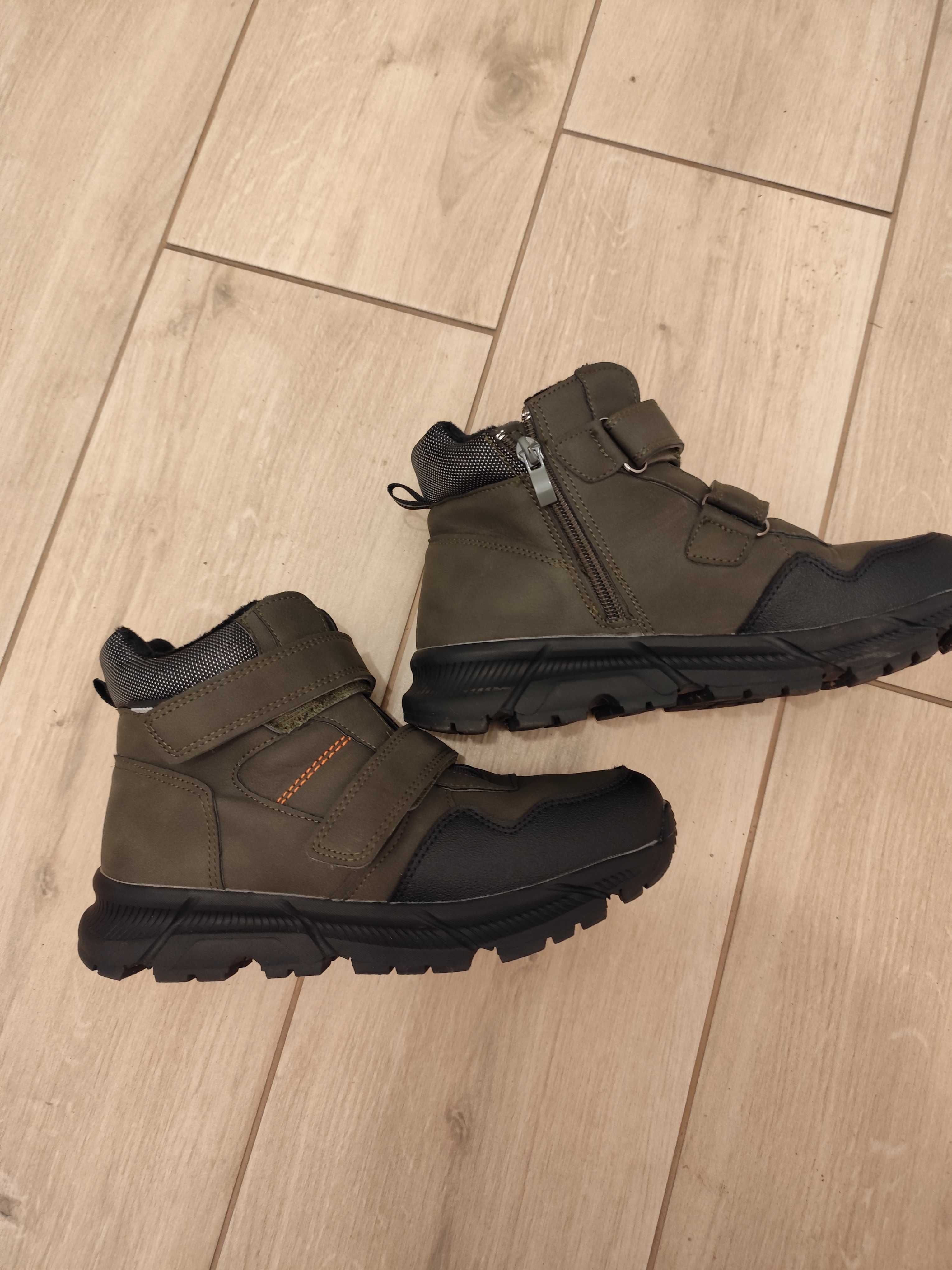 Buty zimowe chłopięce american club khaki 35