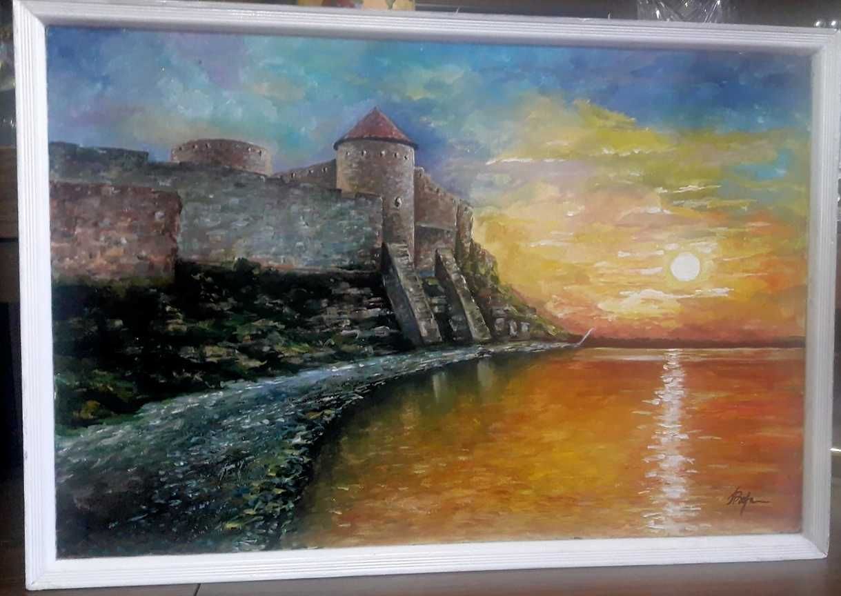 Авторская картина (Аккерманская крепость на закате) 640-420мм
