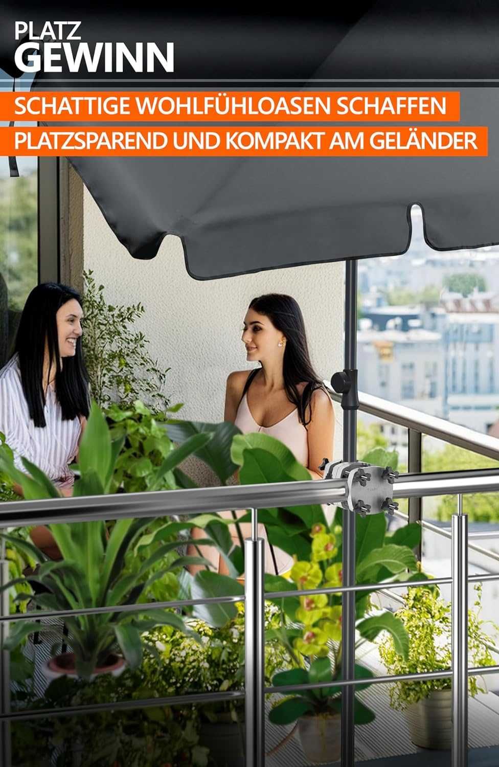 Тримач кріплення для парасолі на балкон 4smile Balcony Railing