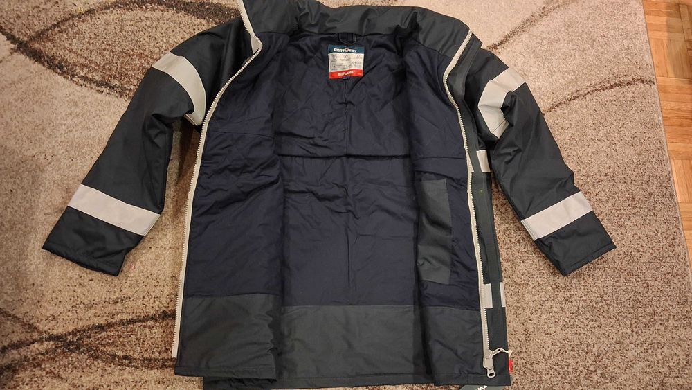 Nowa kurtka robocza PORTWEST – trudnopalna, odblaskowa, Rozmiar L