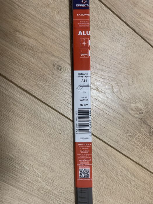 Kątownik A31, listwa pod drzwi wejściowe , czarny, 90 cm