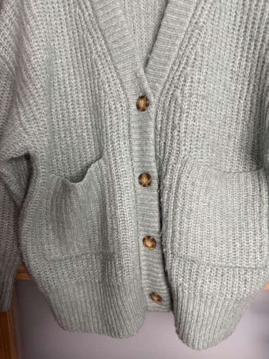 Oversizowy kardigan Zara alpaka prążki