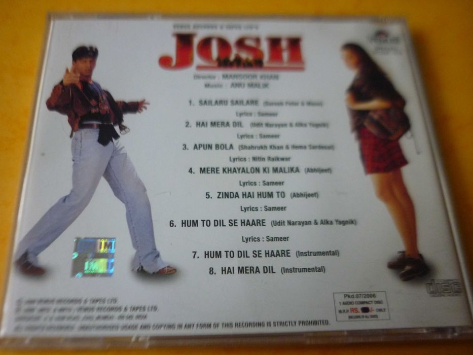 Płyta CD "Josh" OST / soundtrack (Bollywood) Anu Malik