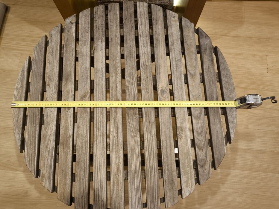 Mesa Redonda Dobrável Madeira - Uso Exterior ou Interior