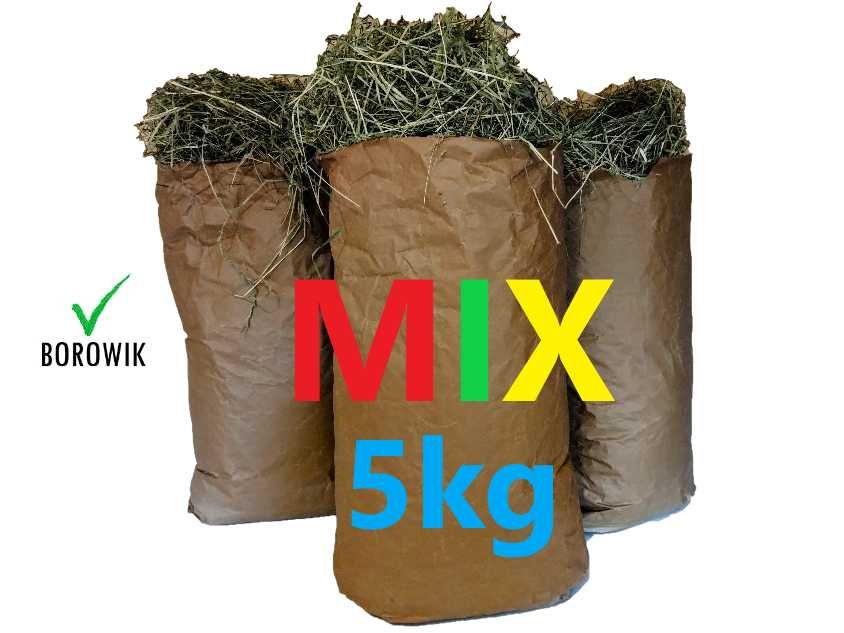 MIX siana 5 x 1kg różnych rodzajów siana dla królika i gryzoni BOROWIK