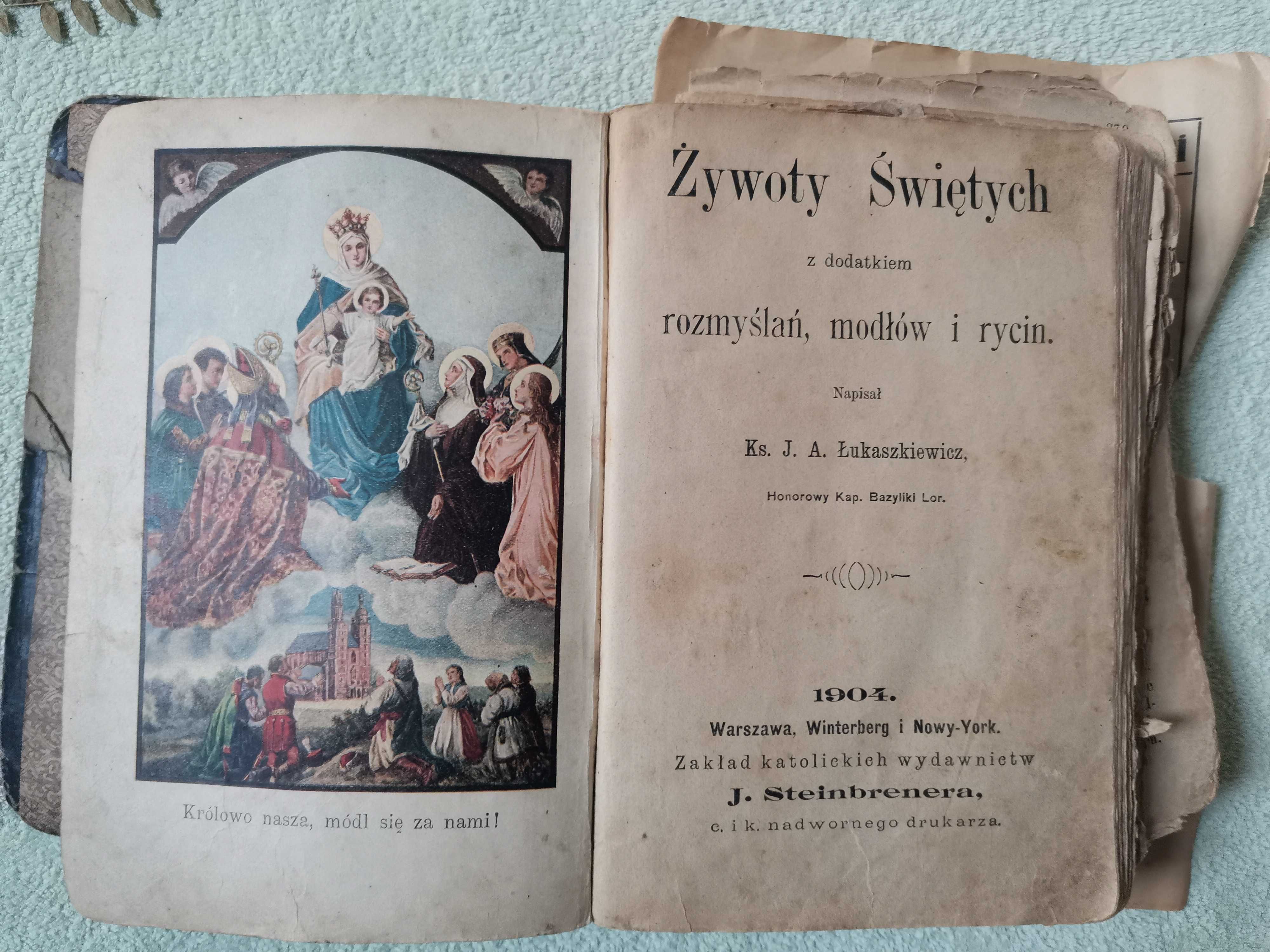 książka, Żywoty Świętych .  rok wydania 1904