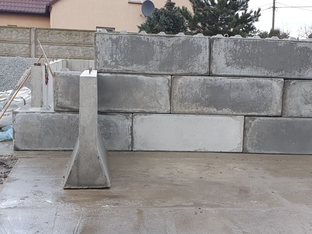 Sciana oporowa bloki betonowe lego silos zasieka
