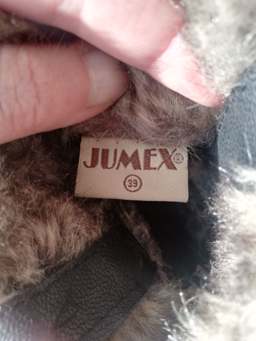 Buty kozaki czarne z futerkiem Jumex r. 39