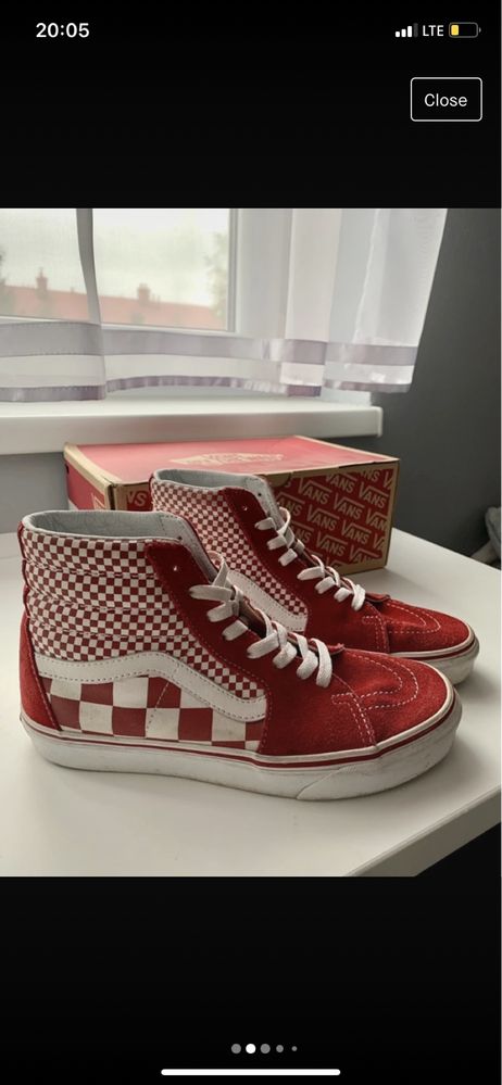 Vans Sk8-hi szachownica czerwone białe