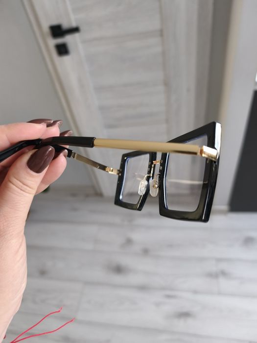 Nowe Duże Kwadratowe Okulary Dekoracyjne Retro Design Unisex