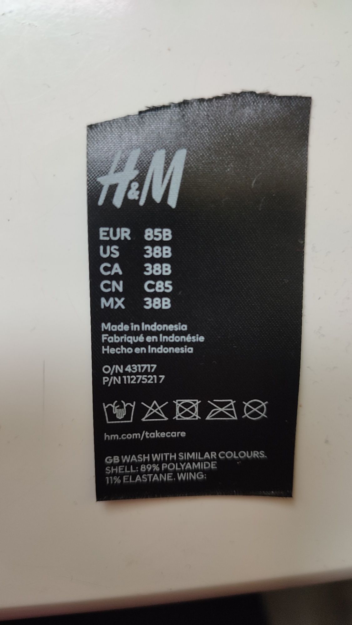 Biustonosz push up czarny H&M, rozmiar 85B