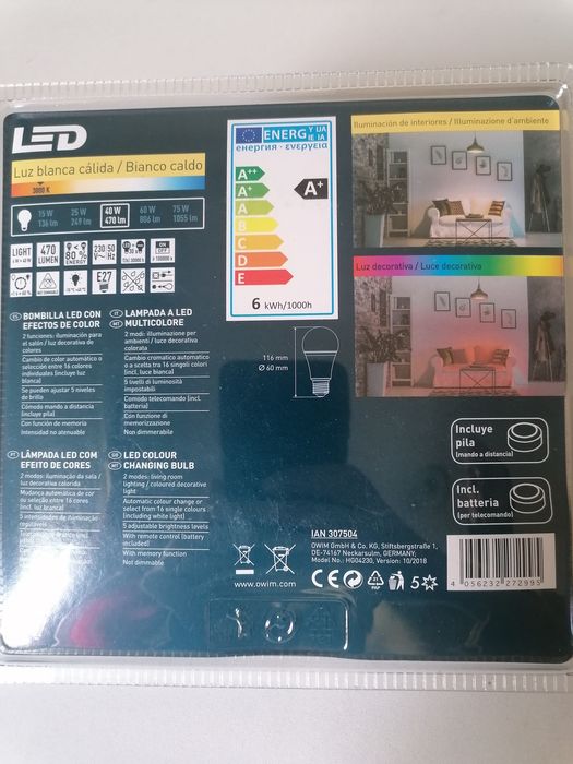 Lâmpada LED com Efeito de Cores LIVARNO LUX