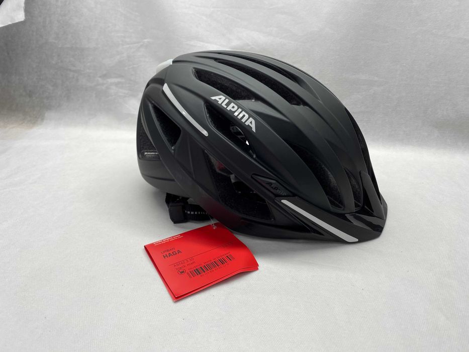 Alpina Haga kask rowerowy czarny mat z lampką 55-59 cm